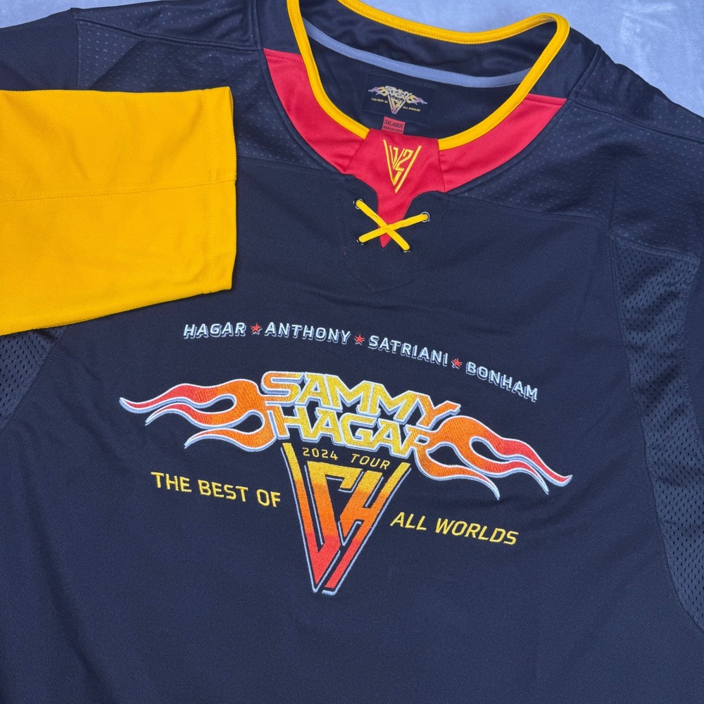 Sammy Hagar 2024 Tour The Best of All Worlds Hockey Jersey Mens 3XL Black Yellow
